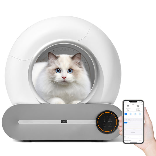 Smart Self Cleaning Cat Litter Box for Multi Cats Litter Cleaning App Wifi Large Space 65L+9L