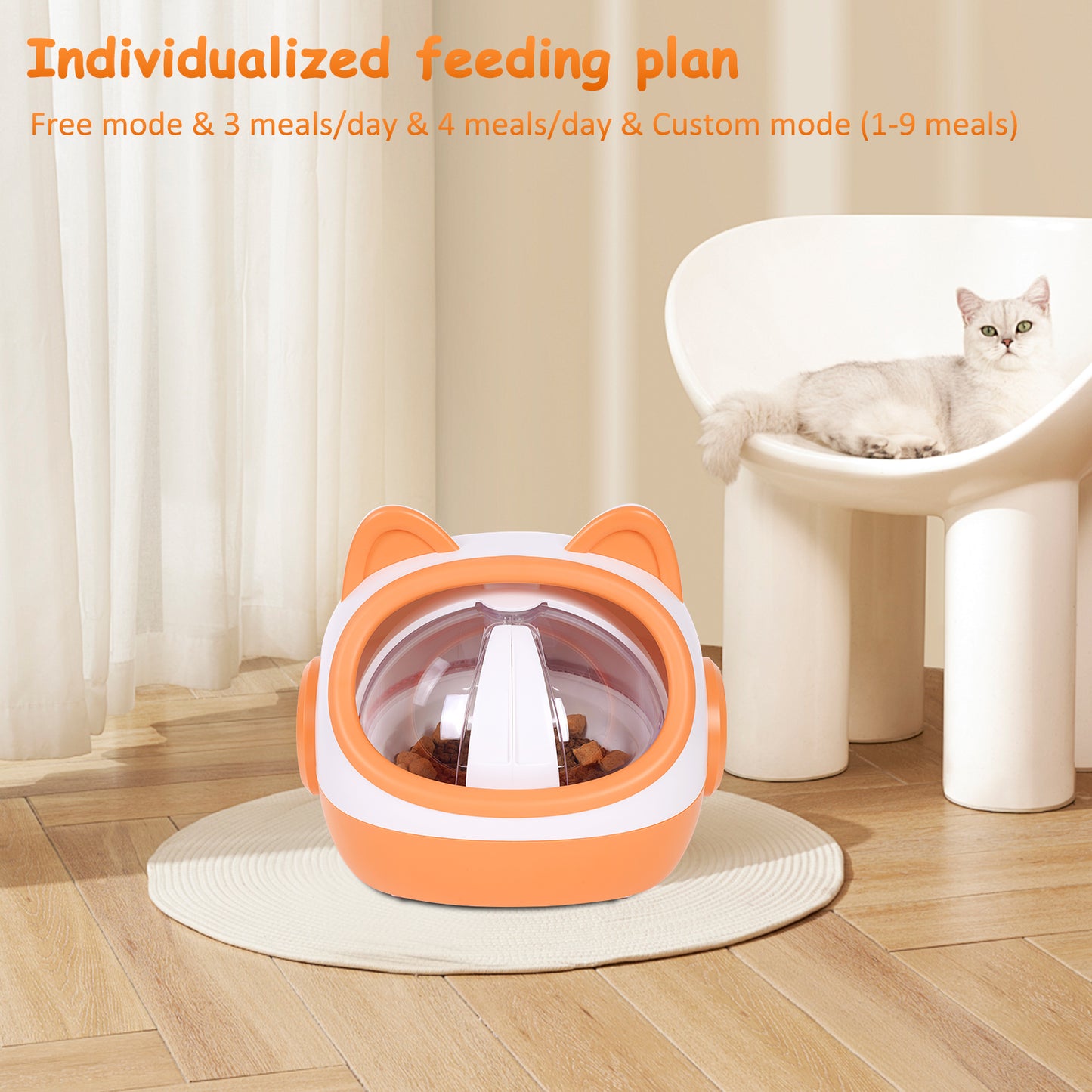 Upgraded RFID Automatic Microchip Pet Feeder Cat Feeder Prescription Diets Feeding 1-9 Meals Control