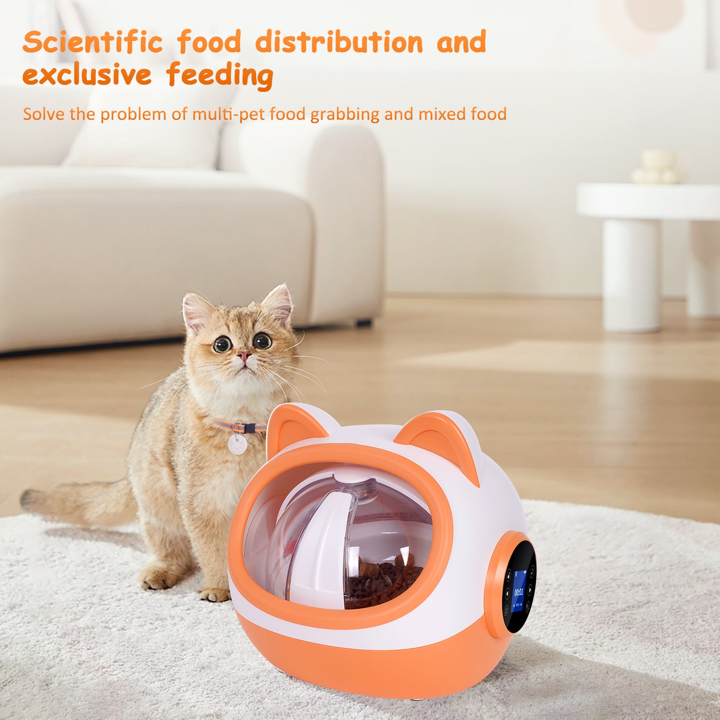 Upgraded RFID Automatic Microchip Pet Feeder Cat Feeder Prescription Diets Feeding 1-9 Meals Control