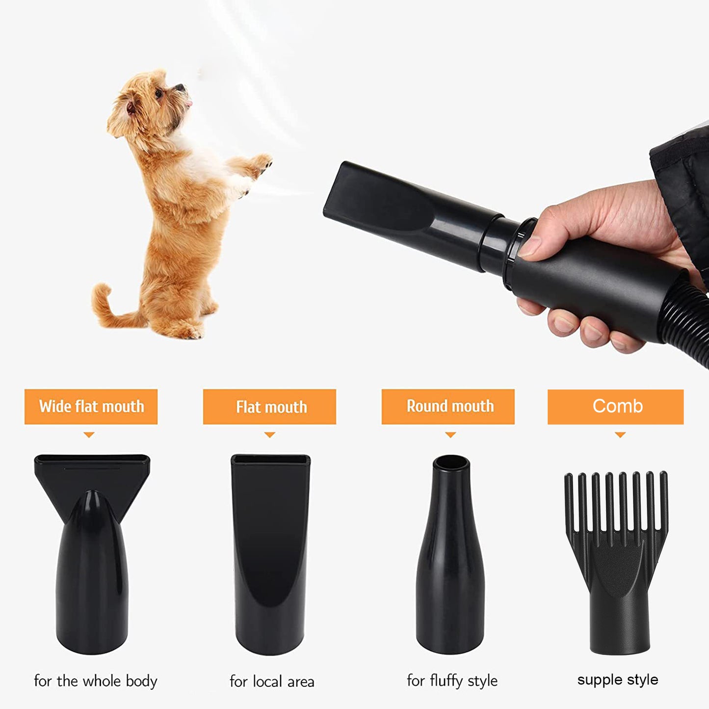 Pet Hair Dryer Dog Grooming Blow Speed Adjustable Hairdryer Blower Heater Blaster 3200W