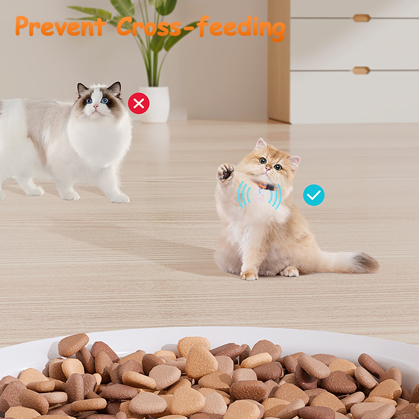 Upgraded RFID Automatic Microchip Pet Feeder Cat Feeder Prescription Diets Feeding 1-9 Meals Control